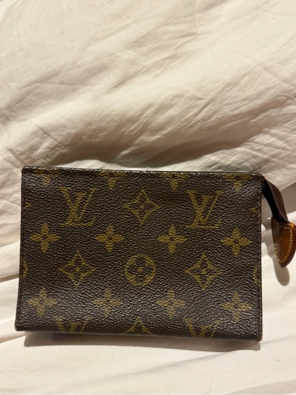 Louis Vuitton vintage Monogram Canvas Pouch - Brown & Gold Accents
